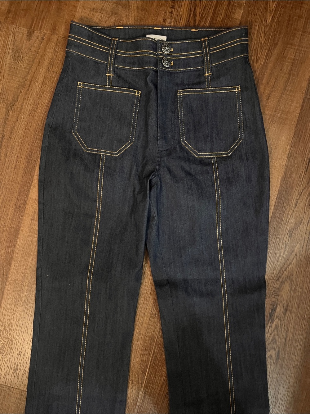 Cinq à Sept Dorothea Indigo High Rise Cropped Flare Jeans Size 0 - Picture 3 of 15